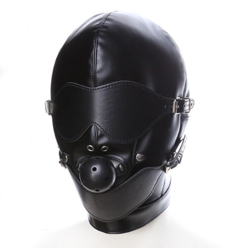 Bondage Play leren hoofdmasker sextoy sm