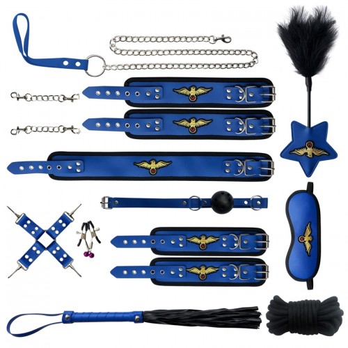 bdsm set 11 delig blauw piloot
