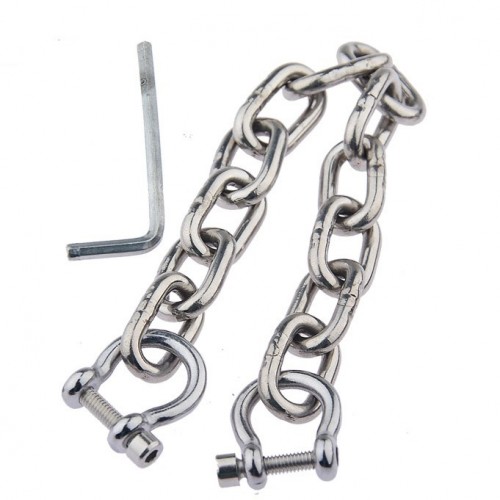 Zilveren boeien met ketting en d-sluiting