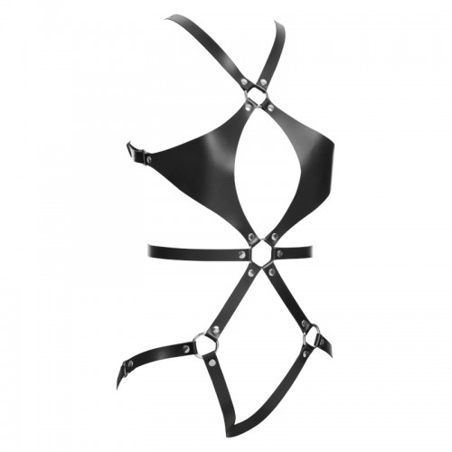 bondage play leren bodysuit harnas bondage