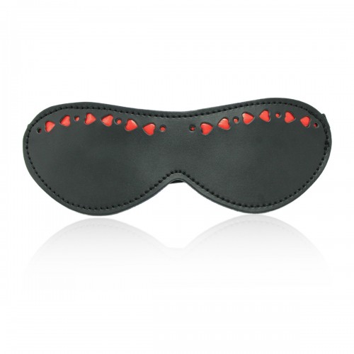 bondage blinddoek met hartjes zwart