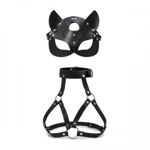 borst harnas kunstleer katten masker