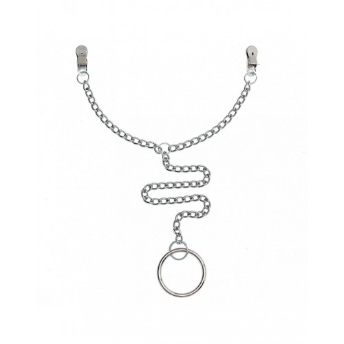 Metalen cockring en tepelklemmen met ketting