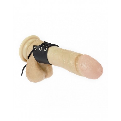 Korte penis koker met katoenen veter te sluiten bdsm