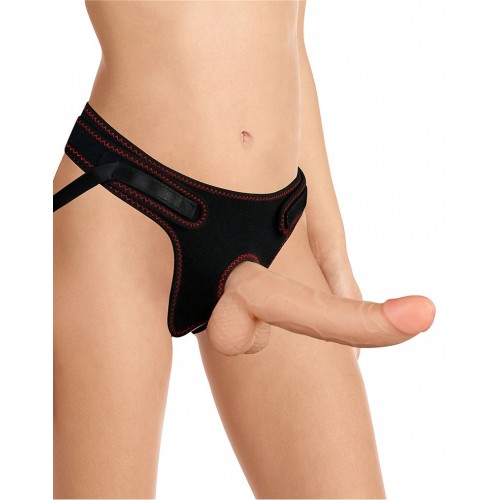 Easy strap-on blanke voorbinddildo 21,5 cm