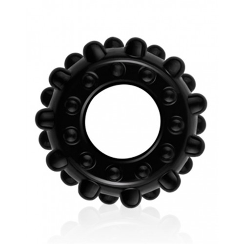 flexibele cockring ribbel zwart