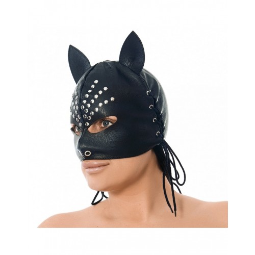 gezichtmasker zwart leer mas7597