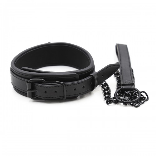 PU leren SM halsband met zwarte riem