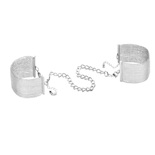 Gevlochten licht metalen handboeien - zilver bdsm