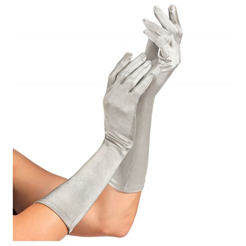handschoenen zilver sexy satijn