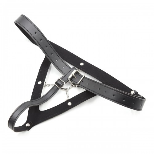 harnas PU leer met riem en ring