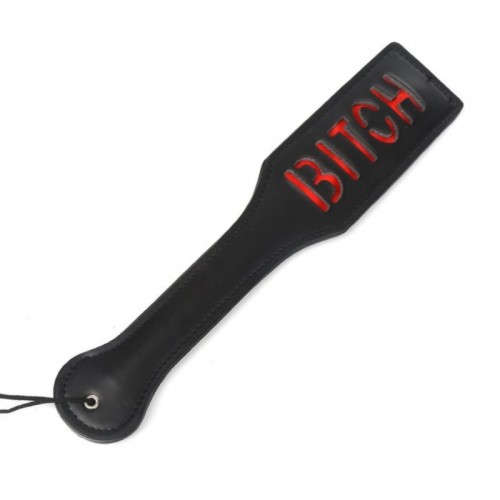 Leather paddle bitch zwart bondage bdsm sm