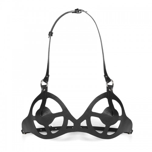 leren bondage bh haar
