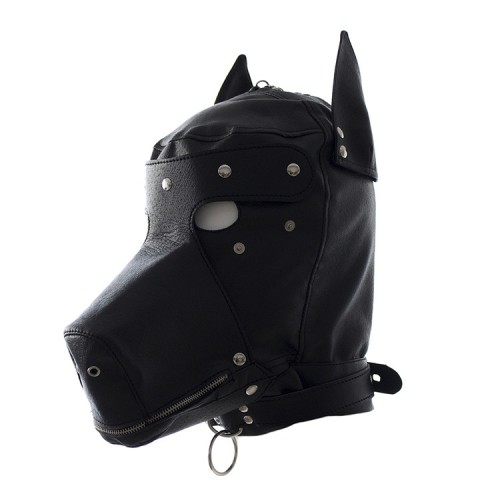 leren hondenmasker mondrits ring