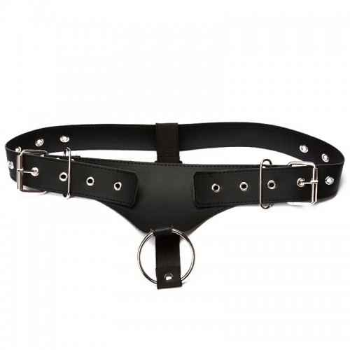 Leren herenslip met cockring