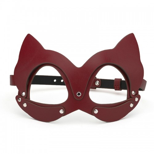 leren kattenmasker kattenoren rood