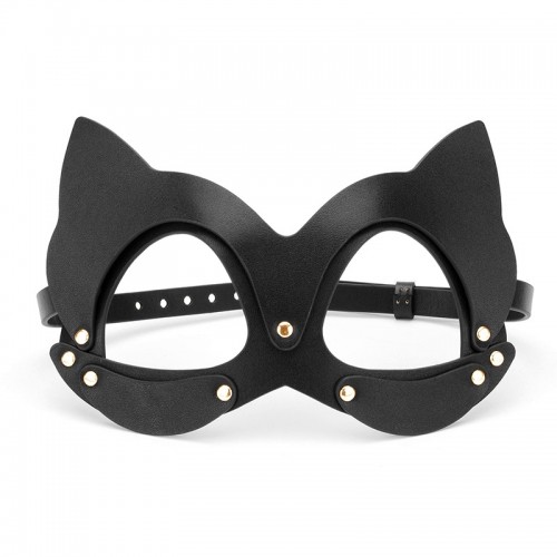 leren kattenmasker kattenoren zwart