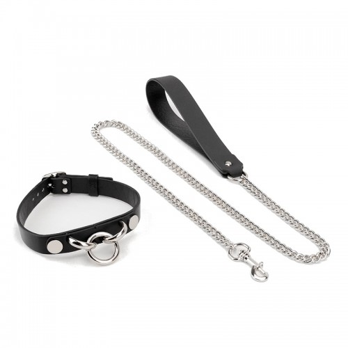 leren sm halsband ring riem