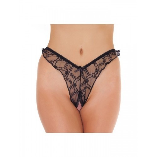 Amorable open Brasilian slip - zwart