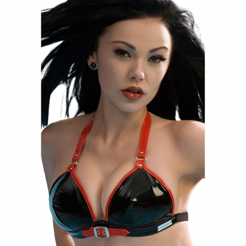 Insinuate wetlook BH met gesp - rood / zwart