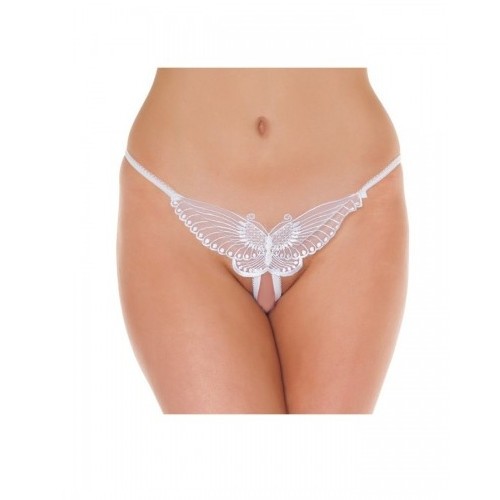 Amorable open vlinder G-string - wit