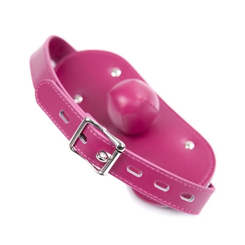 Mondknevel met siliconen ball gag - paars