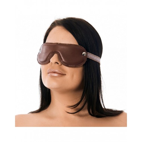 oogmasker bruinleer bdsm slaaf