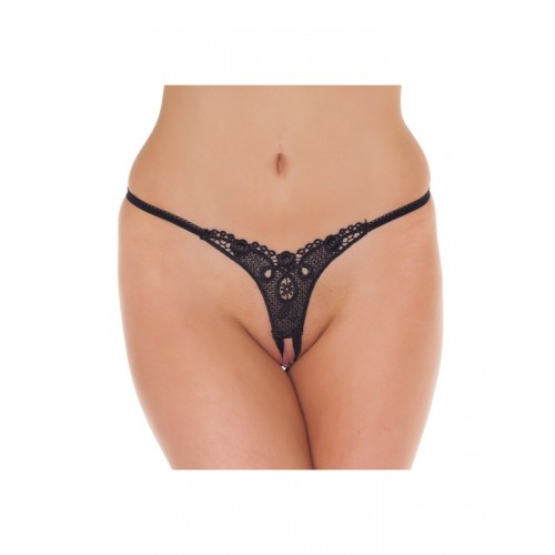 Amorable transparant zwart open kruis sexyslipje