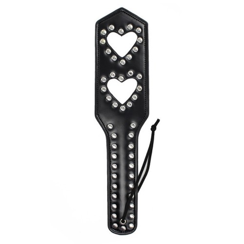 paddle met studs harten zwart