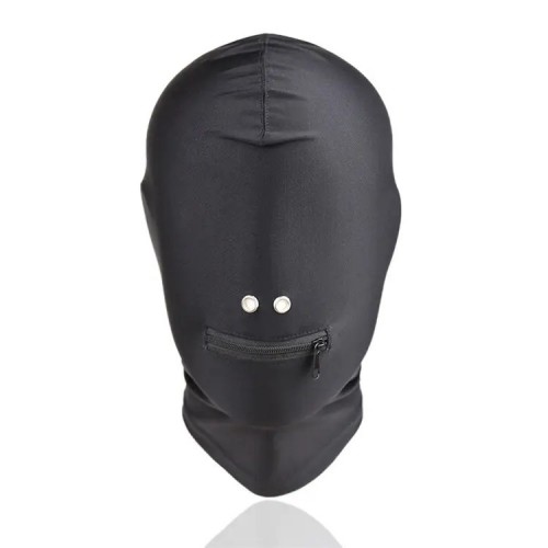 polyester hoofdmasker rits zwart