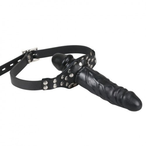 pu leren bdsm mondknevel siliconen penis