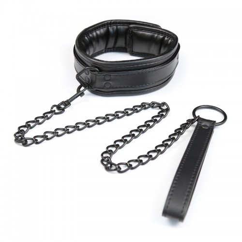 pu leren halsband kussen aanlijnketting