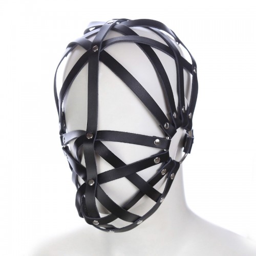 pu leren hoofdmasker kooi