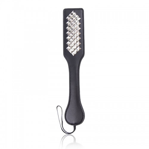 pu leren paddle diamanten zilver