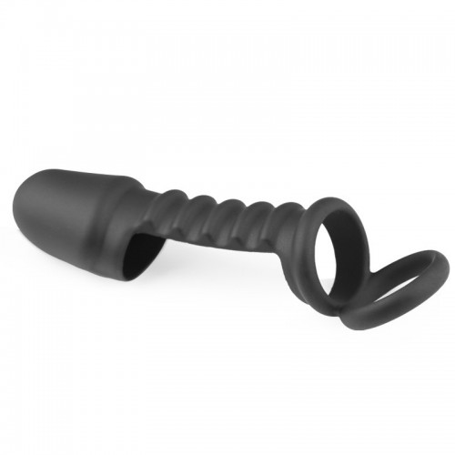 siliconen cockring met kooi ballsplitter