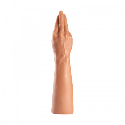 siliconen fisting dildo hand bruin