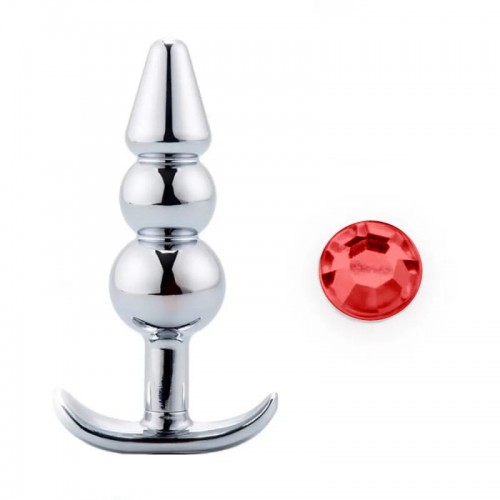 stalen anaal toy rood kristal