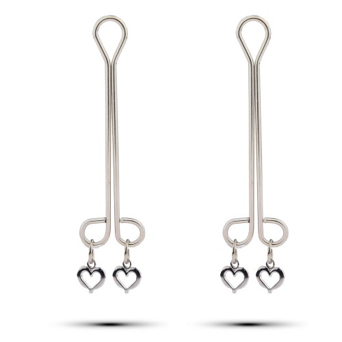 Metalen tepelklemmen hartjes hanger