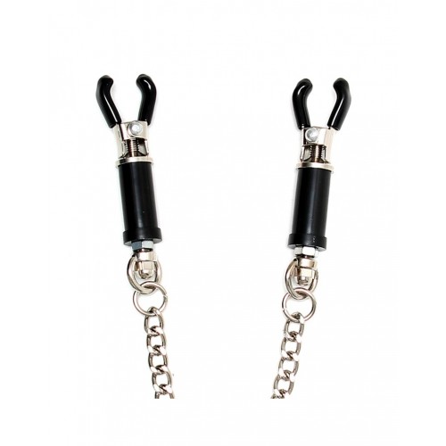Tepelklemmen met ketting zwart bdsm 