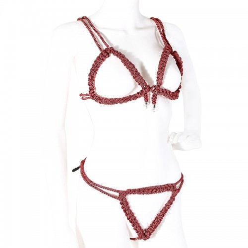 touw lingerie bondage rood geweven