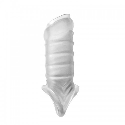 transparante siliconen penissleeve met ringen