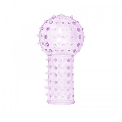 Siliconen vinger sleeve met bobbeltjes paars