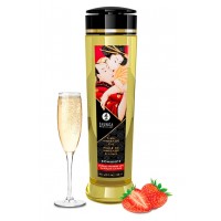 Shunga massageolie Romance aardbeien - 240 ml