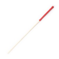 Houten zweep met rood handvat 