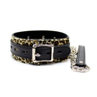 bdsm halsband luipaardprint riem