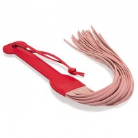 bdsm zweep flogger kunstleer rood roze