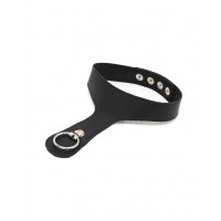 BDSM - Halsband met Ring - Leer - Zwart