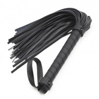 PU leren flogger zweep zwart - 40 cm