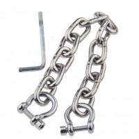 Zilveren boeien met ketting en d-sluiting