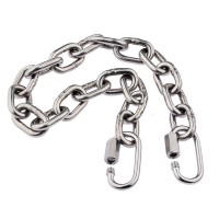 Zilveren boeien met ketting en snelsluiting 